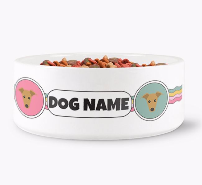 Rainbow Waves - Personalised Dog Bowl for your {breedFullName}